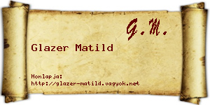 Glazer Matild névjegykártya
